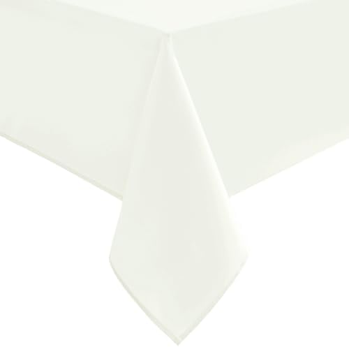 Hiasan Ivory Tablecloth for Rectangle Tables, 54 x 108 Inch, 1 Pack