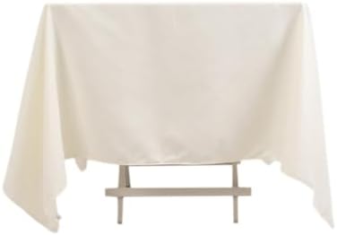 Balsa Circle 70x70 Ivory Square Cotton Blend Tablecloth Linens | Stain