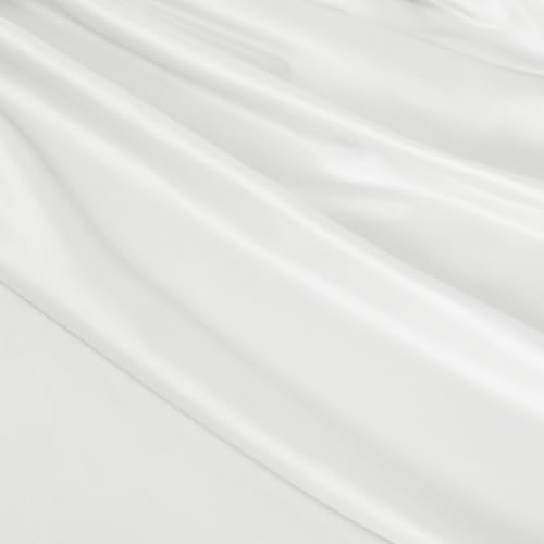 White Satin Oval Tablecloth 60 x 102 Inch for 8-10 Seats