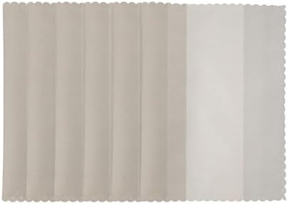 Chic Taupe, Cream and Gray Striped Placemats Set of 6 - Heat Resistant