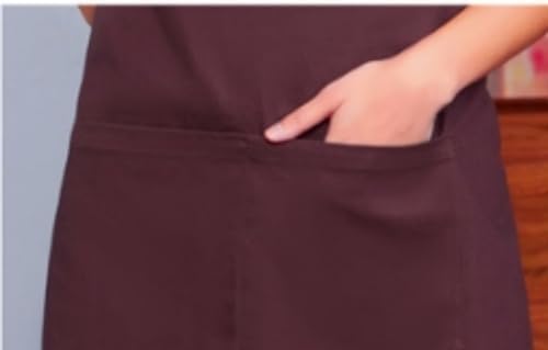 100% Cotton Adjustable Bib Apron with 2 Pockets Cooking Kitchen Aprons