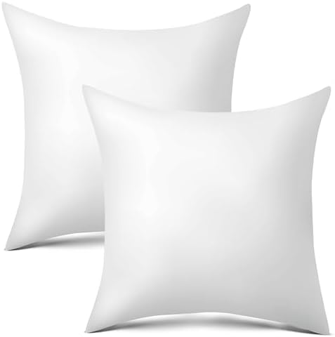18x18 Pillow Inserts Set of 2, Soft Hypoallergenic Down Alternative