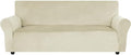 XINEAGE Velvet Sofa Cover, Stretch Washable Slipcover for Pets,Beige