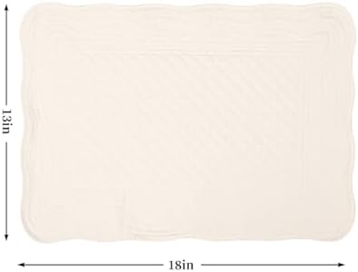 Quilted Placemats Set of 4 18"X13" Cotton Placemats Washable Cloth