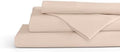 Linen Home 100% Cotton Percale Sheets Twin Size, Sand Shell, Deep