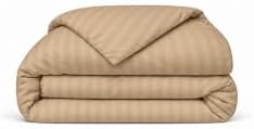 Egyptian Cotton Duvet Cover, Hotel Bedding, King, Beige Striped