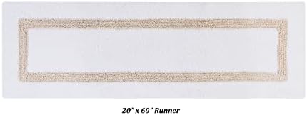 Better Trends 100% Cotton Hotel Collection Bath Mats Set, White & Sand