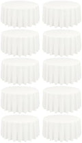 10 Packs 90 Inch Ivory Round Polyester Tablecloths