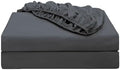 2-Pack Pure Cotton King Size Fitted Sheet, 600 Thread Count, Dark Grey