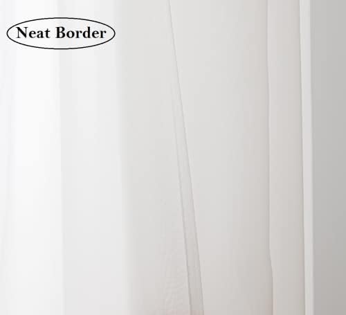 PI Beige Sheer Curtains Grommet Panels 72 Inches Long,Light Voile