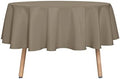 sancua Taupe Round Tablecloth 60 Inch Diameter for 20-48 Inch Tables
