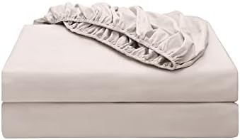 2-Pack Pure Cotton Twin Size Fitted Sheet, 600 Thread Count, Light