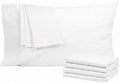 Pillow Cases 100% Cotton Percale Standard Queen Size Set of 4, White