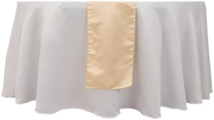6 pcs 12 x 108 inch Beige Satin Table Runners Lustrous Wedding Table