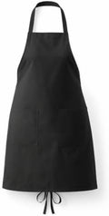 12-pack Black Poly-Cotton Waist Apron with 2 Pockets, One Size Fits