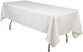 Balsa Circle 60x102 inch Ivory Lamour Satin Rectangle Tablecloth Table