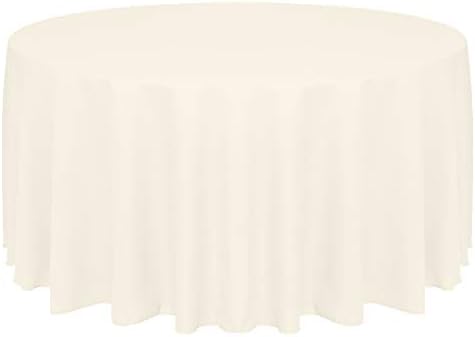 Ultimate Textile 90-Inch Round Faux Burlap Tablecloth, Ivory