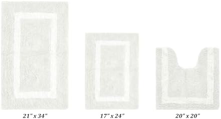 Better Trends 3 Piece Bathroom Rug Set 100% Cotton - Reversible, Soft