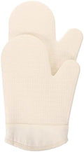 Beige Heat Insulated Oven Mitt Gloves for Baking and Cooking