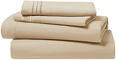 Clara Clark Premier 1800 Collection Full 4PC Bed Linen Set, Beige