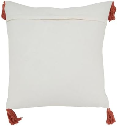 SARO LIFESTYLE Charming Embroidered Seashell Pillow Cover, 20"x20"