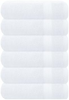 GLAMBURG Ultra Soft 6-piece Hand Towel Set 16x28-100% Ringspun Cotton