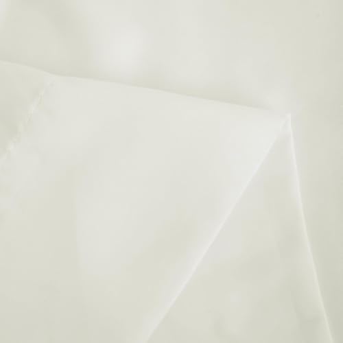 Semi Sheer Rod Pocket Curtains 50W x 108L 2 Panels, Cream White