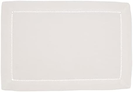 SARO LIFESTYLE Classic Hemstitch Placemats (Set of 12) - Elegant