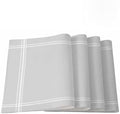 Placemats Set of 8 for Dining Table, Solid Color Light Gray Washable