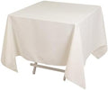 Balsa Circle 70x70 Ivory Square Cotton Blend Tablecloth Linens | Stain