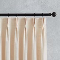 CURTARRA Sabrina 26W x 102L Inch Pinch Pleated Linen Curtains, Light
