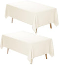 Fixwal 2 Pack 60 x 102 Inch Tablecloths Rectangle Ivory Table Cover