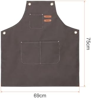 HARFINGTON Canvas Chef Aprons Adjustable Strap Cross Back Kitchen