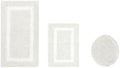 Cotton Tufted Ivory White Bathroom Rugs Sets 3 Piece