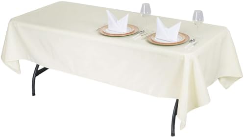 Efavormart 60x102 Seamless Premium Ivory 200 GSM Linens Polyester