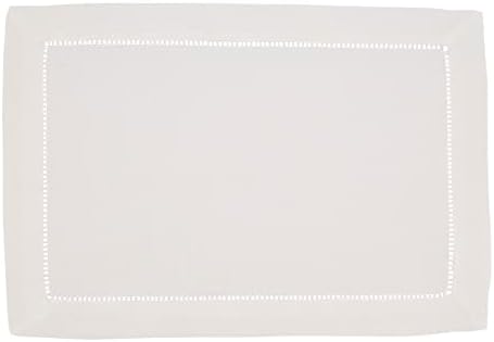 SARO LIFESTYLE Classic Hemstitch Placemats (Set of 12) - Elegant