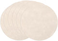 SHACOS Faux Leather 13" Round Placemats Set of 6 White Oak Beige Place