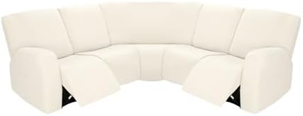 PureFit 7-Pieces Sectional Sofa Covers, Large L Shape Recliner Couch