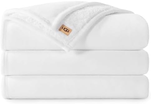 UGG Nita King Blanket, Reversible Plush Fleece, 110" x 90", White