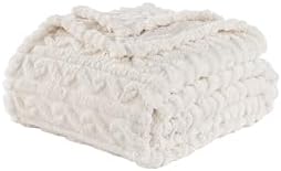 Jacquard Fluffy Fleece Throw - Ultra Soft & Warm Plush Blanket for