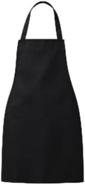 12 Pack Bib Apron - Unisex Black Apron with 2 Roomy Pockets Machine