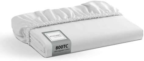 100% Egyptian Cotton California King Fitted Sheet, 800 TC, Soft, White