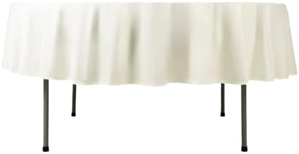 EfavormartFire Retardant 90" Round Scuba Polyester Tablecloth – Ivory