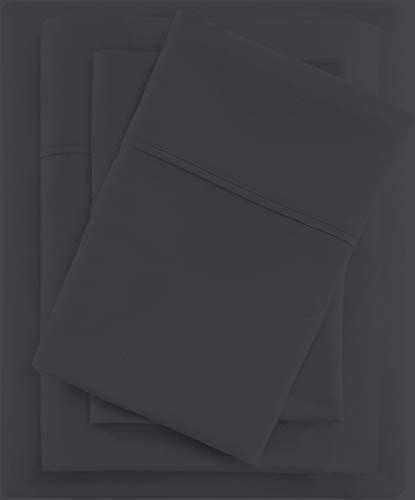 King Size Grey Cotton Sheets 4 Piece Sheet Set Bedding Sateen Finish