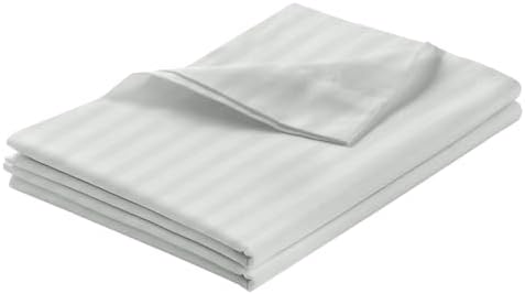 Full-XL (81x102) Size Flat Sheet Only (Stripe, Silver Grey) Egyptian