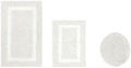 Cotton Tufted Ivory White Bathroom Rugs Sets 3 Piece