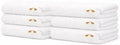 Mango Gifts Luxury White Hand Towels Set of 6 – 100% Indian Cotton