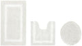 Cotton Tufted Ivory White Bathroom Rugs Sets 3 Piece