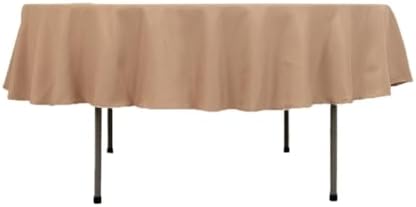 Balsa Circle 90 inch Nude Round Premium Polyester Tablecloth Fabric