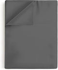 SKY BEDDINGS Full Flat Sheets, 100% Egyptian Cotton, Sateen, Dark Grey